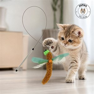 چوب بازی گربه تادو مدل فنری طرح سنجاقک
