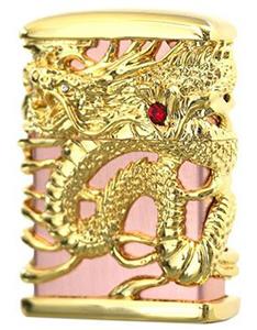 ZIPPO Oil lighter Celestial Dragon Brass Pink Gold Plating Full Metal Jacket 