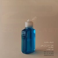 بطری پت ۱۲۰ سی سی کتابی شفاف دهانه ۲۸ با درب خروسی