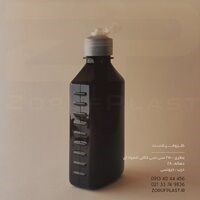 بطری پت ۲۵۰ سی سی کتابی قهوه ای دهانه ۲۸ با درب خروسی