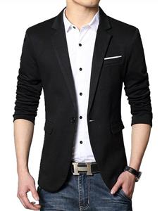 DAVID.ANN Men's Slim Fit Casual One Button Blazer Jacket