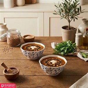 ست دو عددی آبگوشت خوری شکوفه آبی