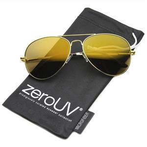 zeroUV - Mirrored Aviator Sunglasses for Men Women Military Sunglasses 