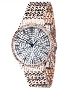 Yves Camani Garonne Women's Wrist Watch Quartz Analog Stainless Steel Rosegold Silver Dial