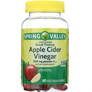 ‌پاستیل سرکه سیب اسپرینگ والی(۶۰عددی) Spring Valley Apple Cider Vinegar