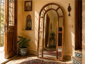 آینه قدی پنجره ای چوب روس