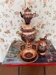 سماور مسی الماس تراش تراش  ۵ تیکه