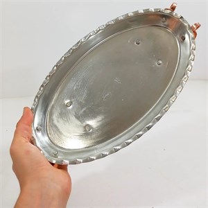مرغ خوری دو عددی سالاد خوری مسی مدل بیضی طول 35 