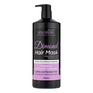 ماسک تقویت کننده مو سینوبرگ مدل Diamond مناسب برای موهای کراتین شده و رنگ شده حجم 1000 میلی لیتر