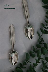 قاشق ادویه طرح پر رنگ نقره ای
