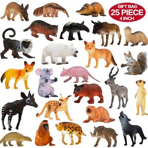 Animals Figure, 25 Piece Realistic Looking Toys Set(4 inch), ValeforToy Jungle Wild Vinyl Plastic Animal Learning For Boys Girls Kids Toddlers Forest Party Favors Playset 