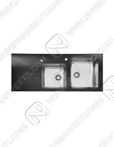 سینک توکار استیل البرز مدل کریستال مشکی