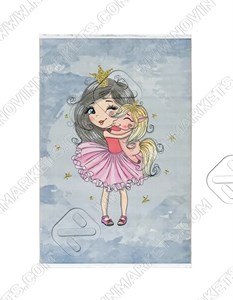 فرش محتشم طرح کودک پرنسس و یونیکورن کد ۱۰۱۲۱۰ طوسی