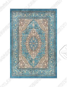 فرش محتشم طرح هلنا ۲۵TT۰۰۷۰ فیروزه ای