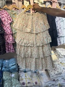 دامن چهار طبقه نخی خنک زنانه و دخترانه کد 3360