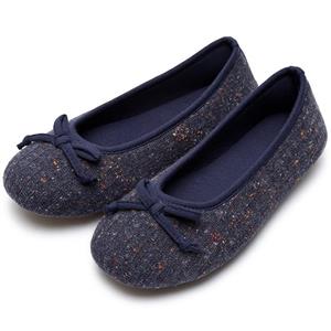 HomeTop Women’s Elegant Cashmere Knitted Memory Foam Indoor Ballerina House Slippers/Shoes 