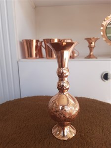 گلدان مسی لیزری طرحدار سایز ۱ ارتفاع ۱۷ سانت