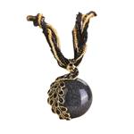 Doinshop Luxury Women's Bohemian Rhinestone Necklace Peacock Gem Pendant Statement (black) by Doinshop