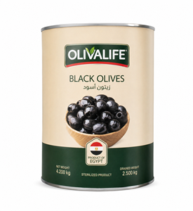 زیتون سیاه حلب OLIVALIFE مصری ۴۲۰۰ گرم
