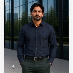 پیراهن آستین بلند مردانه داکرون قواره آزاد