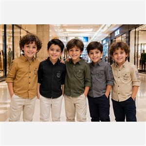پیراهن کتان اسپرت پسرانه رنگ سبز مدل ترک