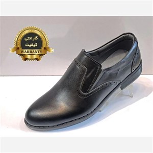کفش چرم اسپرت مردانه مدل رویال مشکی بدون بند مجلسی و اداری