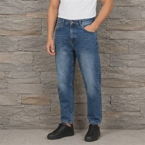 شلوار جین مردانه مام فیت آبی سایز 44 تا 50