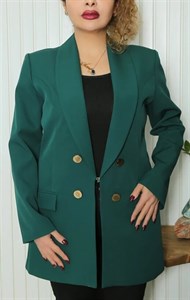 کت زنانه سبز دکمه طلایی جنس مازراتی ترک