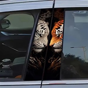 برچسب ستون خودرو طرح ببر کد ۰۴ بسته دو عددی