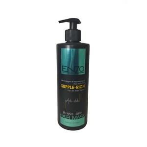 ماسک مو داخل حمام سبز  انزو حاوی کلاژن ماکادمیا | 525 میلی‌لیتر