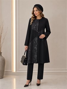 مانتو ترکیبی ژاکارد و کرپ