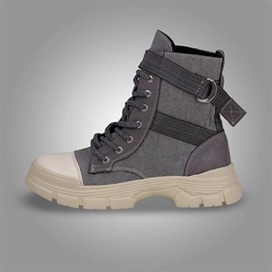 نیم بوت زنانه کمربندی طوسی کد 521