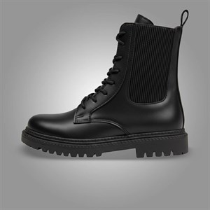 نیم بوت زنانه دو کش بندی مشکی کد 556