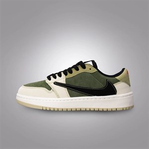 کفش کتانی زنانه نایک ایر جردن 1 ترویس اسکات کرم سدری (Nike Air Jordan 1 x Low Travis Scott) کد 2336