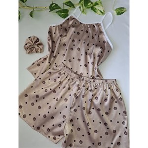 ست تاپ شورتک ساتن تدی و کوکی