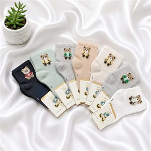 جوراب نوزادی خرسی تک سایز کد 5015