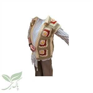 جلیقه موتیف برجسته بافتنی