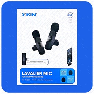 میکروفون یقه‌ای حرفه‌ای ایکس‌کین مدل XK-MIC3 | صدای شفاف با بادگیر پنبه‌ای و اتصال Type-C