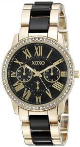 XOXO Women's XO5874 Gold-Tone and Black Bracelet Watch 