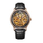 Reef Tiger Casual Watches for Men Skeleton Mechanical with Leather Strap Automatic Watch RGA1975