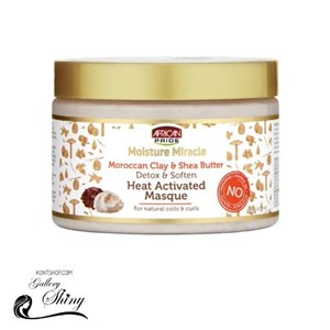 ماسک مو حرارتی احیا کننده افریکن پراید (African Pride Moisture Miracle Moroccan Clay & Shea Butter Heat Activated Masque – 340ml)