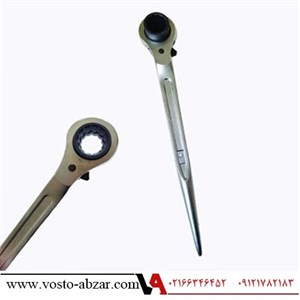 آچار داربستی جغجغه ای دم موشی سایز 23×21 هانسول مدل HS32123