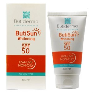 کرم ضد آفتاب روشن کننده SPF50 بی رنگ بیوتی درما 45 میلی لیتری