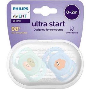پستانک ارتودنسی اونت 0-2 ماه دخترانه ultrastart مدل scf075 06 Avent