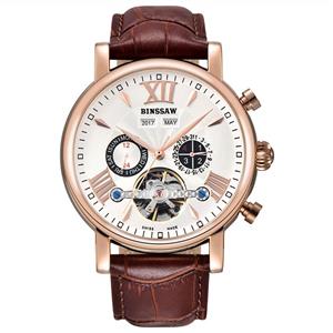 Men Luxury Brand Tourbillon Wristwatch Leather Watch Sports Automatic Mechanical Mens Watches 