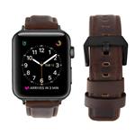 Youkex for Apple Watch Band 42mm 38mm, Genuine Leather Strap Replacement Wristband with Black Stainless Steel Clasp Compatible with Apple Watch Series 3, Series 2, Series 1 Sport and Edition Women Men