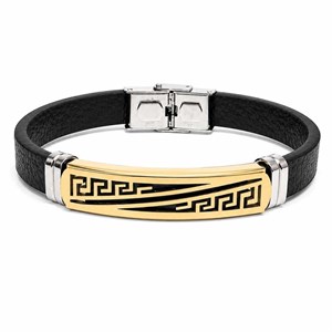 دستبند چرم مردانه مدل ورساچه طلایی کد LB-1032