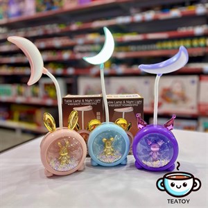 چراغ مطالعه و خواب کودک طرح کرومی و خرس با چراغ ماه