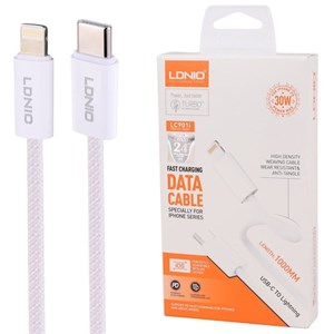 کابل تایپ سی به لایتنینگ فست شارژ 30 وات الدینیو LC901i طول 1 متر