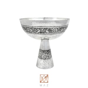کاسه مسی قلمزنی پایه دار مارنان